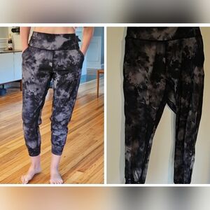Women's Black and Gray Tie Dye Joggers, Small